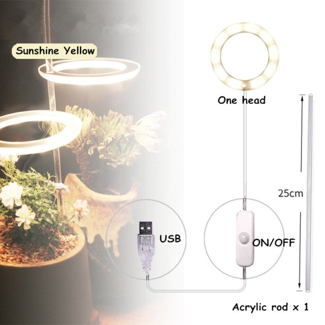 Angel-Ring Plant USB Grow Light